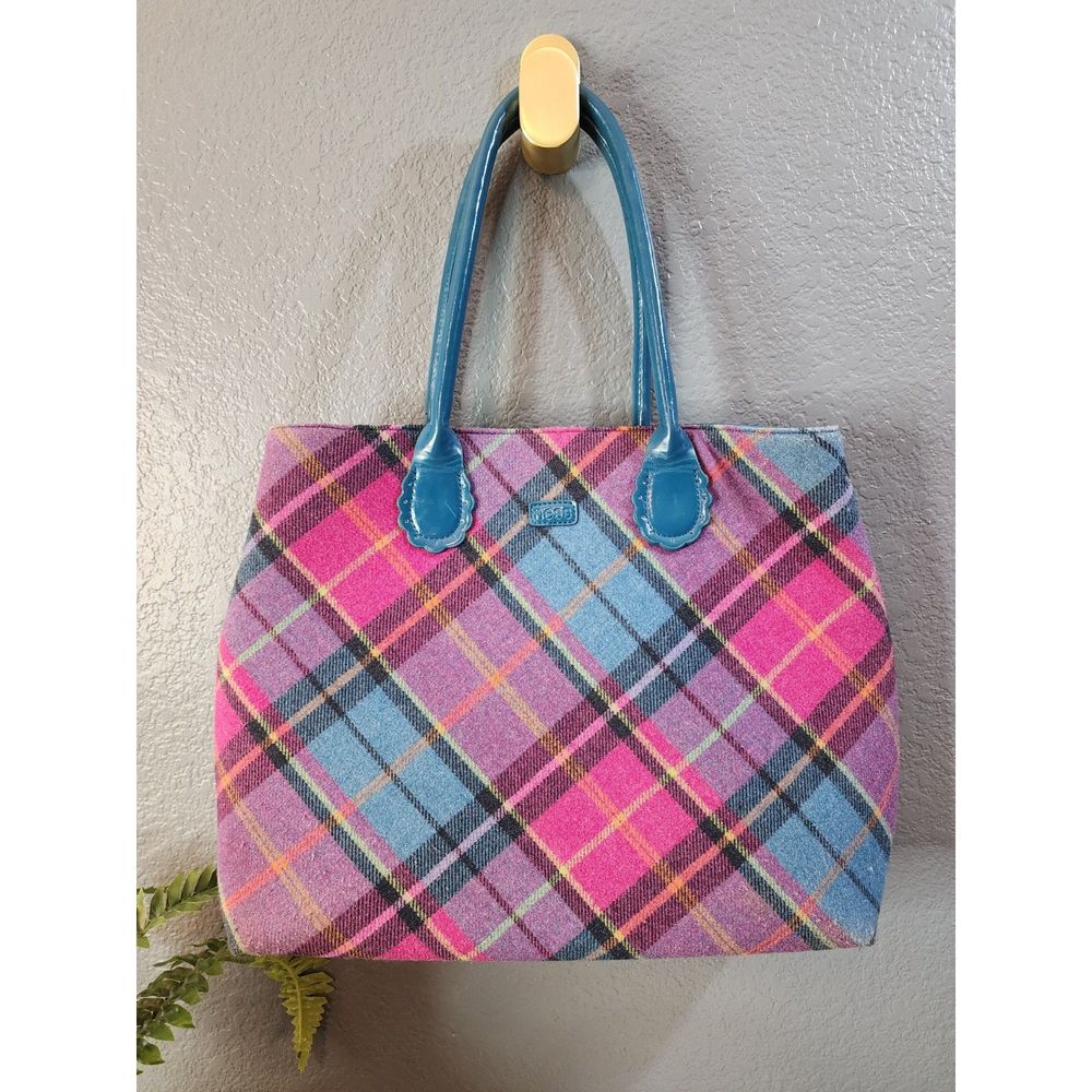 Ness of Scotland Vintage Wool Plaid Purse Tote Bag